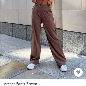 Princess Polly Archer Pants (Brown)